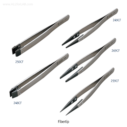 Fibertip Tweezer, Non-Magnetic Steel, 130/190℃ Stable, 카본 하이버 팁 트위저