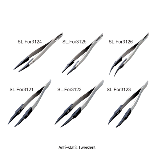 Anti-static Tweezers, with PPS Fine-tip, 정전기 방지 트위저