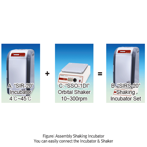 SciLab® 4℃~45℃ 20 Lit Mini-Low Temperature Incubator & Shaking Incubator “WiseCube® SIR-20 & SIRS-20”2-Step Programmable PID Controlled 0.1℃, Compact Design for Saving Space/Money, Ideal for Culture & Storage of Microorganism/CloneWith Cooling/Heating sys