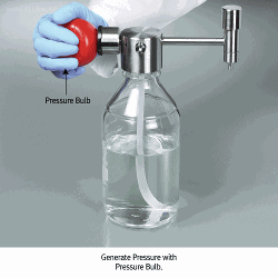 Burkle® High Safety Stainless-steel Bottle-Top Solvent Mini Pump, for High Purity Liquids, with Pressure-Relief ValveWith Flexible PTFE Suction Hose, Ideal for Acetone, Isopropanol, Ethanol & pH-neutral MediaGL45 Screw-common Use, Up to 10 Lit, <Germany-m