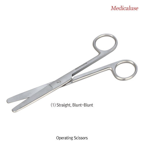 Operating Scissors, Stainless-steel 420, L130~175mm, Medicaluse<br>With 3-type Tips, Straight- & Curved-type, 수술용 외과가위, 의료용, 비부식