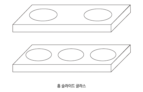 Witeg® Micro Hole Slide Glass, Fully Ground Edges, Non-corrosive Glass 홀 슬라이드 글라스, w/2∙3 Cavity, 76×26mm, Thickness 1.2~1.5mm