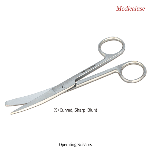 Operating Scissors, Stainless-steel 420, L130~175mm, Medicaluse<br>With 3-type Tips, Straight- & Curved-type, 수술용 외과가위, 의료용, 비부식