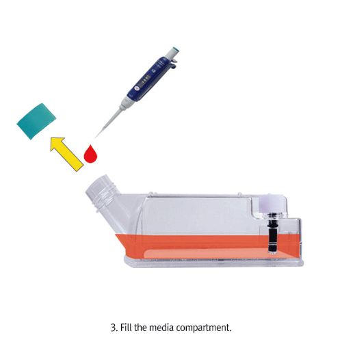 Wheaton® CELLine TM BioReactor Flask, In-Vivo type Cell Cultivation Device, Cost-efficient, Space Saving and StackableHigh Density Cell Cultivation(10 7 ~10 8 cells/㎖), 50~100 times High Product Concentration, Reduces Operation TimeFor Cell Line · Protein