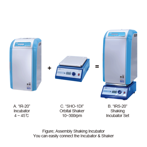 DAIHAN® 4~45℃ 20 Lit Mini-Low Temperature Incubator & Shaking Incubator “ThermoStable TM IR-20 & IRS-20”2-Step Programmable PID Controlled 0.1℃, Compact Design for Saving Space/Money, Ideal for Culture & Storage of Microorganism/CloneWith Cooling/Heating 