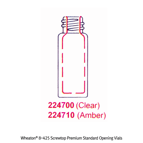 Wheaton® 8-425 Screwtop Premium Standard Opening Vials, for 1.8㎖표준 인기형 프리미엄 바이알