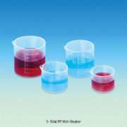 5~30㎖ PP Mini-Beaker, Graduated, with Spout, Autoclavable, TranslucenceIdeal for the Small Amount of Sample, 125/140℃ Stable, PP 소형 비커