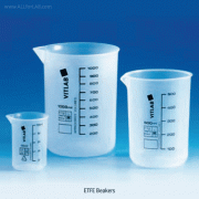 VITLAB® ETFE(Fluoroplastic) Griffin Beaker, Black-graduated, Translucent, 25~1,000㎖Good for Chemical Resistance, -100℃+150℃ Stable, <Germany-made>, ETFE 투명 Teflon 비커