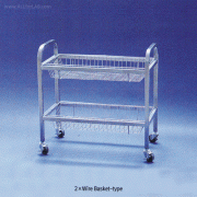 Stainless-steel Cart, with Wire-Shelf·Wire-BasketWith Stop-On Caster, 와이어 선반·바스켓 서랍식 카트