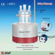 SciLab® Remotecontrolled Reaction Vessel Heating Mantle, (1) Plain Bottom & (2) Bottom Outlet-type, 450℃, 100㎖~100LitWith Nickel Chrome Heating Element, K-type Thermo-Sensor Integrated, with Certi. & Traceability, Option-Controller반응조용 히팅맨틀, K-type 온도센서, 