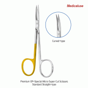 Hammacher® Premium OP-Special Micro Super Cut Scissors, for All Surgical Uses, L105~140mm, Medicaluse approvedWith Extra-sharp Tips·One Grip Ring Golden, Stainless-steel 420, <Germany-made>, 프리미엄 마이크로 슈퍼 컷 수술 가위, 독일제 의료용, 비부식