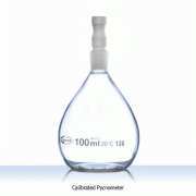 Calibrated Specific Gravity Bottle / Pycnometer, 10~100㎖With Teflon Stopper, Made of Boro Glass 3.3, Gaylussae-type, DIN/ISO, 비중병 / 피크노메타