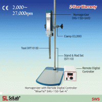 SciLab® Homogenizer with Remote Digital Controller “WiseTis® SHG-15D”, 2,000~27,000rpm with Microprocessor Control, High-Efficiency Dispersing Tools, Back Light LCD, 1~2,500㎖ 디지털 균질기 / 호모게나이저, 분리형 리모트 컨트롤러, 초고속/저소음 모터