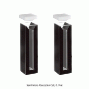 Semi-micro Absorption Quartz Cell,<br> with PTFE Lid & Black Side Wall and Base, 1.4㎖