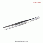 Dressing/Thumb Forceps, Stainless-steel 410, L125~250mm, Medicaluse<br>With Blunt & Ridged-Tip, 표준 드레싱 포셉/핀셋, 의료용, 비부식