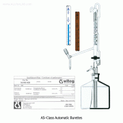 Witeg® AS-Class Automatic Buret, with Batch Certificate, Clear & Amber, 10·25·50㎖With PTFE-Needle Valve & Intermediate Stopcock, with 2Lit Bottle, DIN/ISO, [ Germany-made ] , AS 급 자동뷰렛, 중간코크부착형