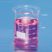 DURAN® Premium Super-Duty Beaker, with Highly Reinforced Rim & Bottom, Low Form, Boro Glass 3.3, 150~5,000㎖<br>Higher Strength in Impact/Mechanics/Stability, Max Thick-8/9.5mm Rim and -4/5mm Bottom, 프리미엄 슈퍼듀티 비커, 보다 우수한 작업 안정성