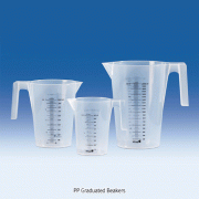 VITLAB® PP Hanger Handled Pitcher, Stackable, Black Graduation, 250~3,000㎖<br>Suitable for Foodstuff, 0℃~125/140℃, <Germany-Made> PP 행거 핸들 피처, 흑색눈금