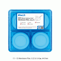 WisdTM Φ47mm Membrane Filter, Sterile or Non-sterile, MCE·Nylon·PES·PTFE·PVDF-Hydrophilic & -Hydrophobic, 0.22 & 0.45㎛<br>Ideal for Microfiltration, Sample Purification, Φ47mm 멤브레인 필터, 멸균 & 비멸균