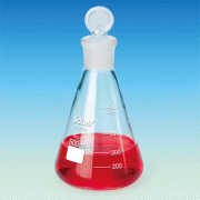 SciLab® 24/29 Joint Stoppered Erlenmeyer Flask, 100~1,000㎖<br>With Graduation & Interchangeable Glass Stopper, Boro-glass 3.3, Autoclavable, 조인트 스토퍼 삼각 플라스크