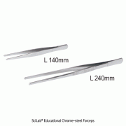 SciLab® Educational Forceps, Chrome-steel, L140~300mm<br>With Blunt & Ridged-tip, <Korea-Made> 교육용 기본형 포셉