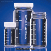 Wheaton® VolumetricTM Clear Straight Sided Jars, CLEANPACKTM, Tall-form, 30~500㎖<br>Dual Matrics Fine Graduation(㎖ & oz), Chemical Resist PP Screwcap, ASTM·EPA·USP, 정밀눈금자 / 大 광구병