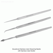 Stainless-steel Dissecting Needle, with Handle, Finished Surface, L140mm<br>With Straight·Bent·Lancet-model, Made of Stainless-steel 410A, Rust-proof, 해부용 니들