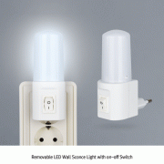 Removable LED Wall Sconce Light with on-off Switch, Daylight<br>Ideal for Bedroom, Stairs, Hallway, Restroom, 벽등, 콘센트 부착형