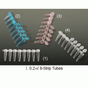 Simport® AmplitubeTM 0.1 & 0.2㎖ PCR Reaction Strip, PP, 8 Tubes and Attached Caps<br>With Ultrathin Wall, Domed or Flat Cap, -196℃+121℃, PCR 스트립 튜브, 개별 캡 부착형