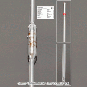 Glassco USP-standard AS-class Volumetric Pipet, Individual Work-Certification, 0.5~100㎖<br>With Amber-stain Graduation, 1 mark, <India-Made> USP표준 AS급 볼류메트릭/홀 피펫, 개별 Certi포함