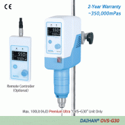 DAIHAN® Premium Ultra Hi-Torque Overhead Stirrer “OVS-G30”, with Permanently Brushless Motor(BLDC), Max. 60:1, 350,000mPas<br>With Planetary-gear, Torque(Ncm)·Viscosity(mPas)·Temperature(℃)·Real Time Display, Optional Remote Control, Max. 550rpm<br>Chuck 